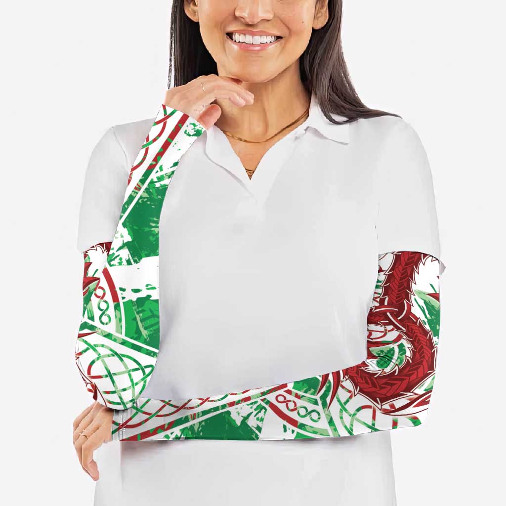 Wales Cymru Am Byth Arm Sleeves Celtic Dragon Triskelion - Wonder Print Shop