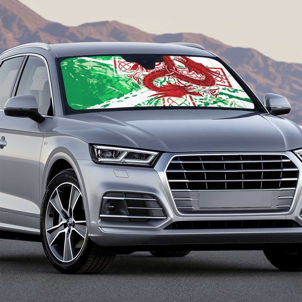Wales Cymru Am Byth Auto Sun Shade Celtic Dragon Triskelion - Wonder Print Shop