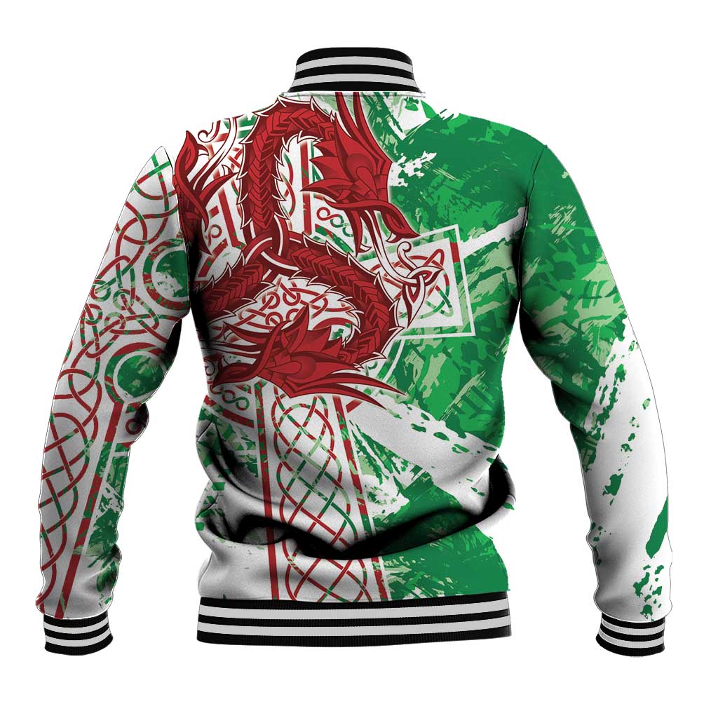 Wales Cymru Am Byth Baseball Jacket Celtic Dragon Triskelion - Wonder Print Shop