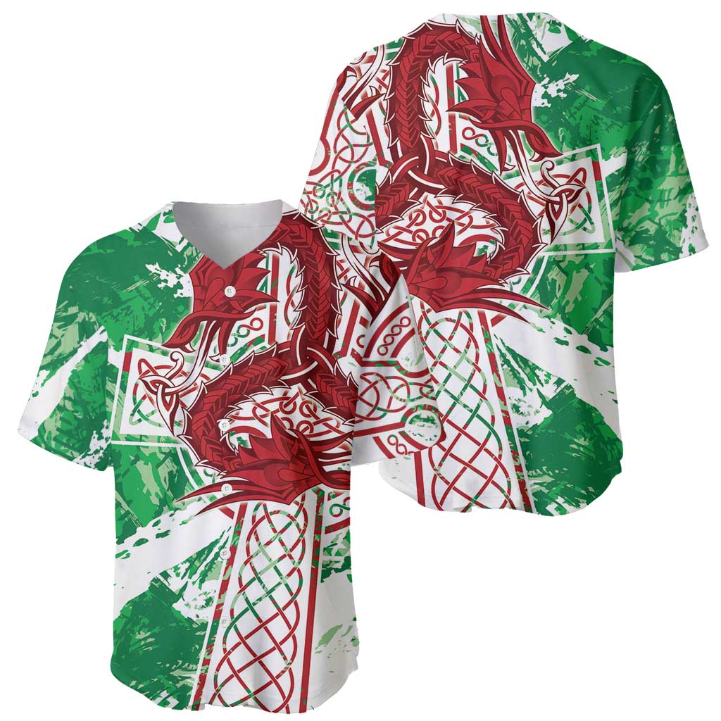 Wales Cymru Am Byth Baseball Jersey Celtic Dragon Triskelion - Wonder Print Shop