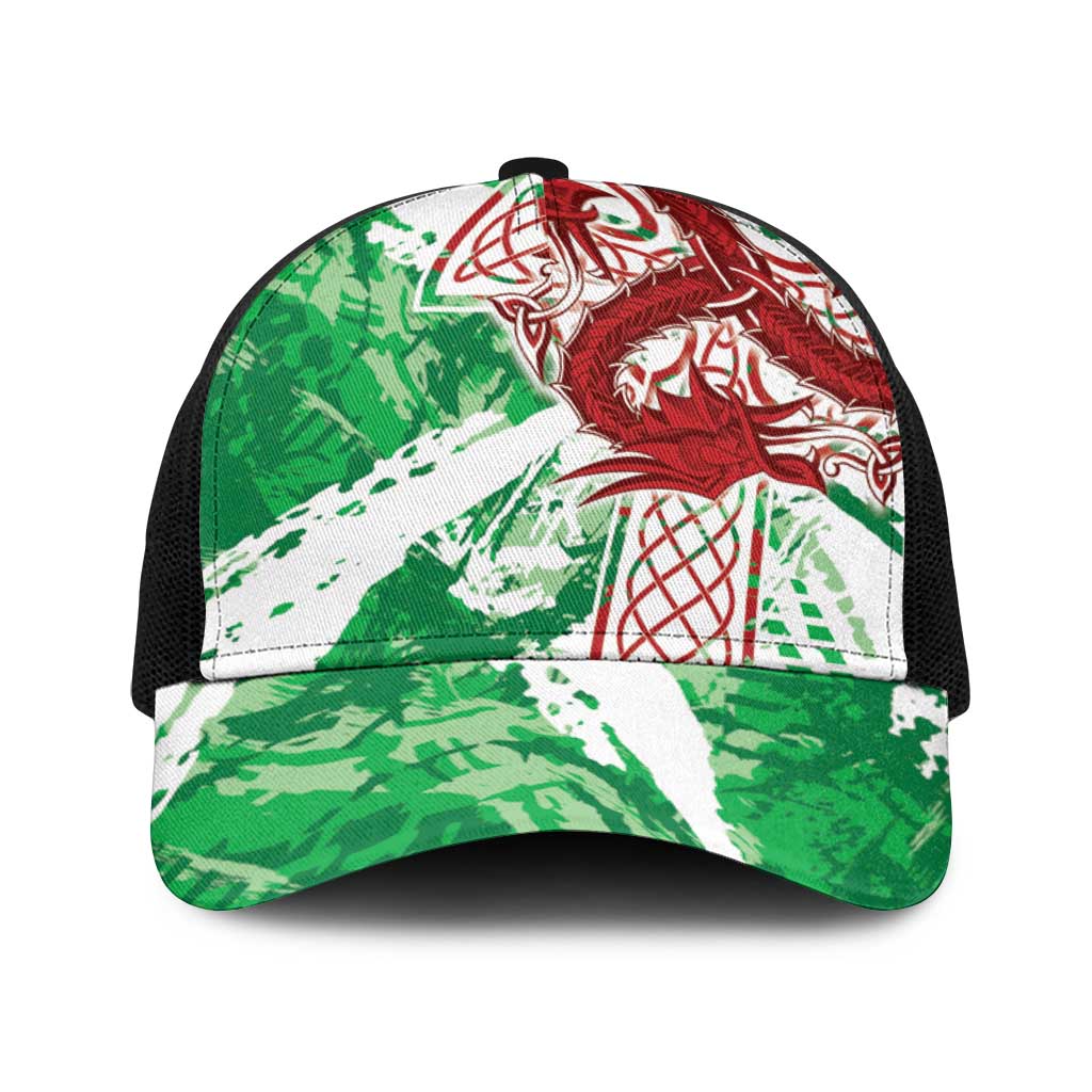 Wales Cymru Am Byth Baseball Net Cap Celtic Dragon Triskelion - Wonder Print Shop