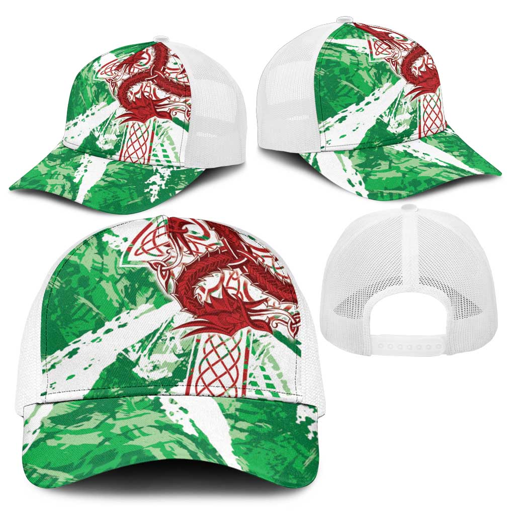 Wales Cymru Am Byth Baseball Net Cap Celtic Dragon Triskelion - Wonder Print Shop