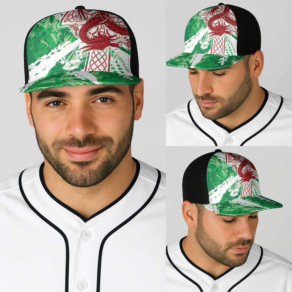 Wales Cymru Am Byth Baseball Net Cap Celtic Dragon Triskelion - Wonder Print Shop