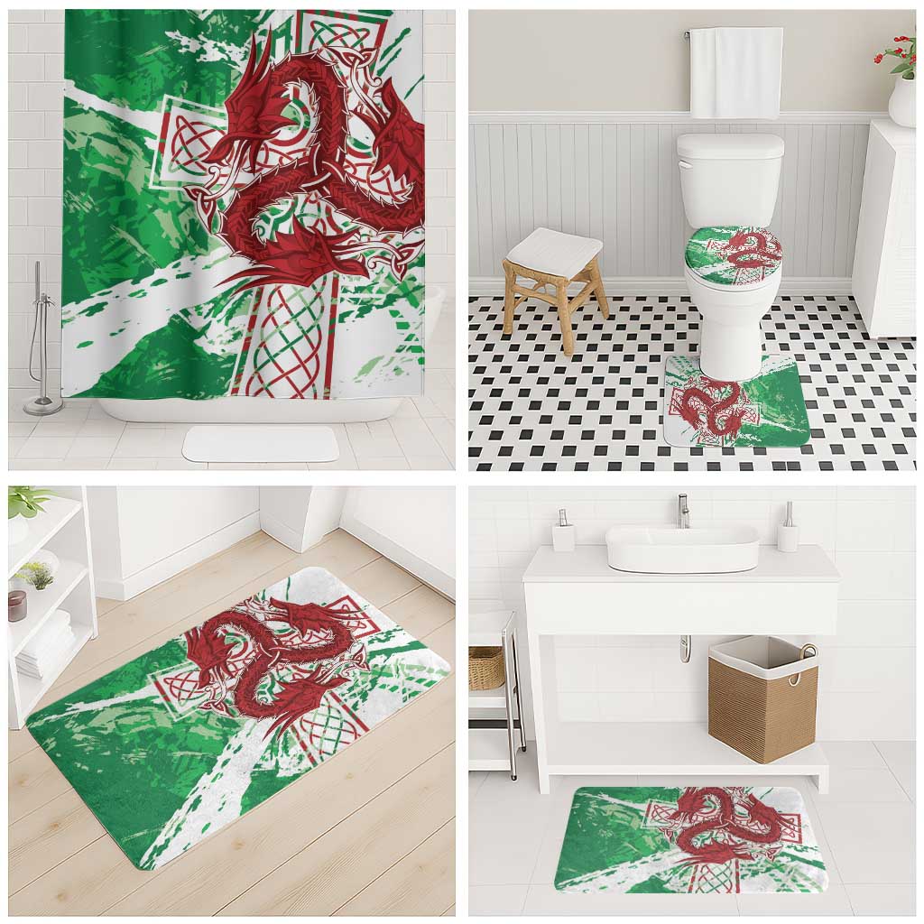 Wales Cymru Am Byth Bathroom Set Celtic Dragon Triskelion - Wonder Print Shop