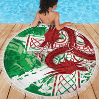 Wales Cymru Am Byth Beach Blanket Celtic Dragon Triskelion - Wonder Print Shop