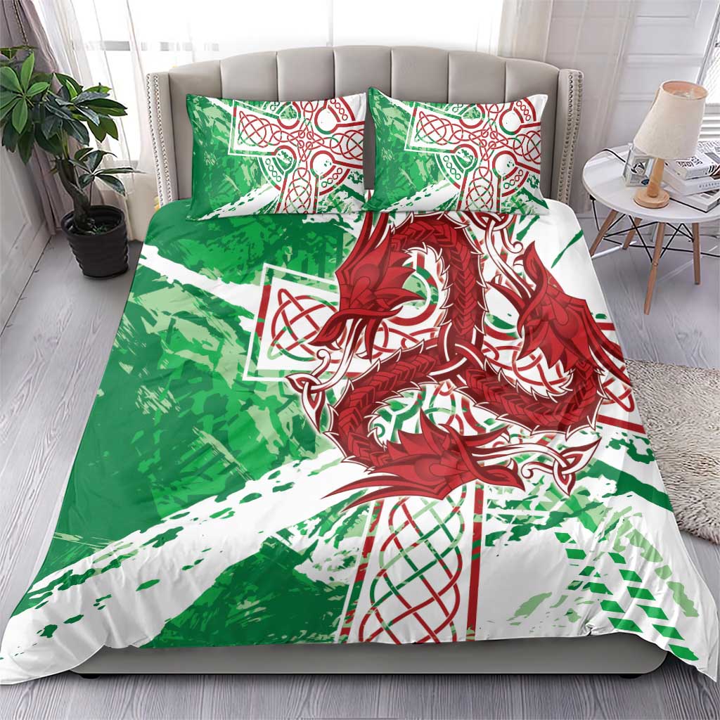 Wales Cymru Am Byth Bedding Set Celtic Dragon Triskelion - Wonder Print Shop