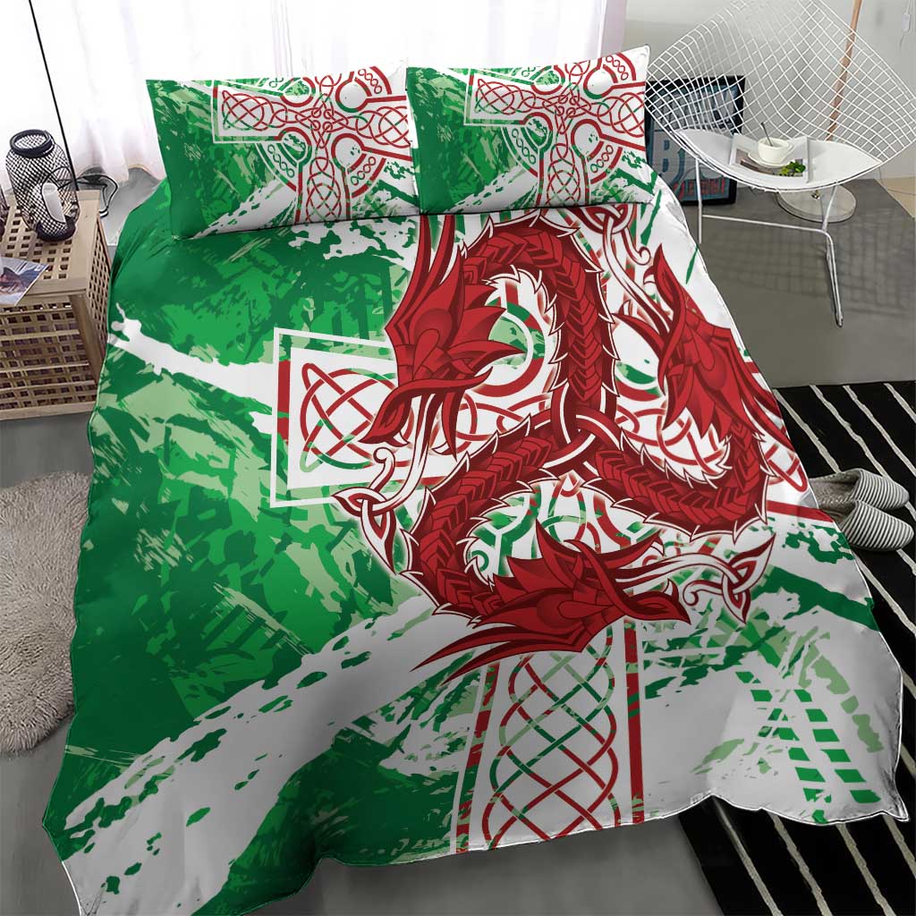 Wales Cymru Am Byth Bedding Set Celtic Dragon Triskelion - Wonder Print Shop