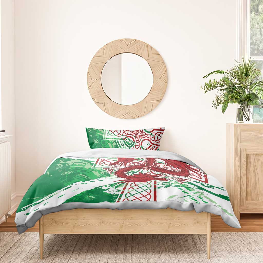 Wales Cymru Am Byth Bedding Set Celtic Dragon Triskelion - Wonder Print Shop