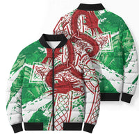 Wales Cymru Am Byth Bomber Puffer Jacket Celtic Dragon Triskelion - Wonder Print Shop