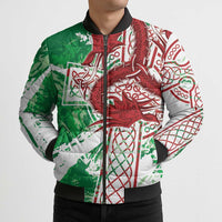 Wales Cymru Am Byth Bomber Puffer Jacket Celtic Dragon Triskelion - Wonder Print Shop