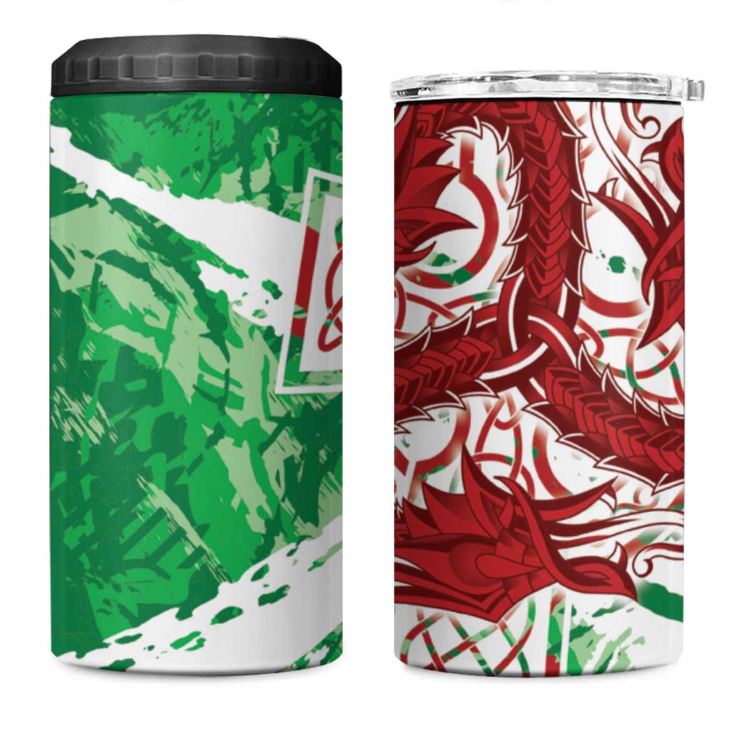 Wales Cymru Am Byth 4 in 1 Can Cooler Tumbler Celtic Dragon Triskelion - Wonder Print Shop