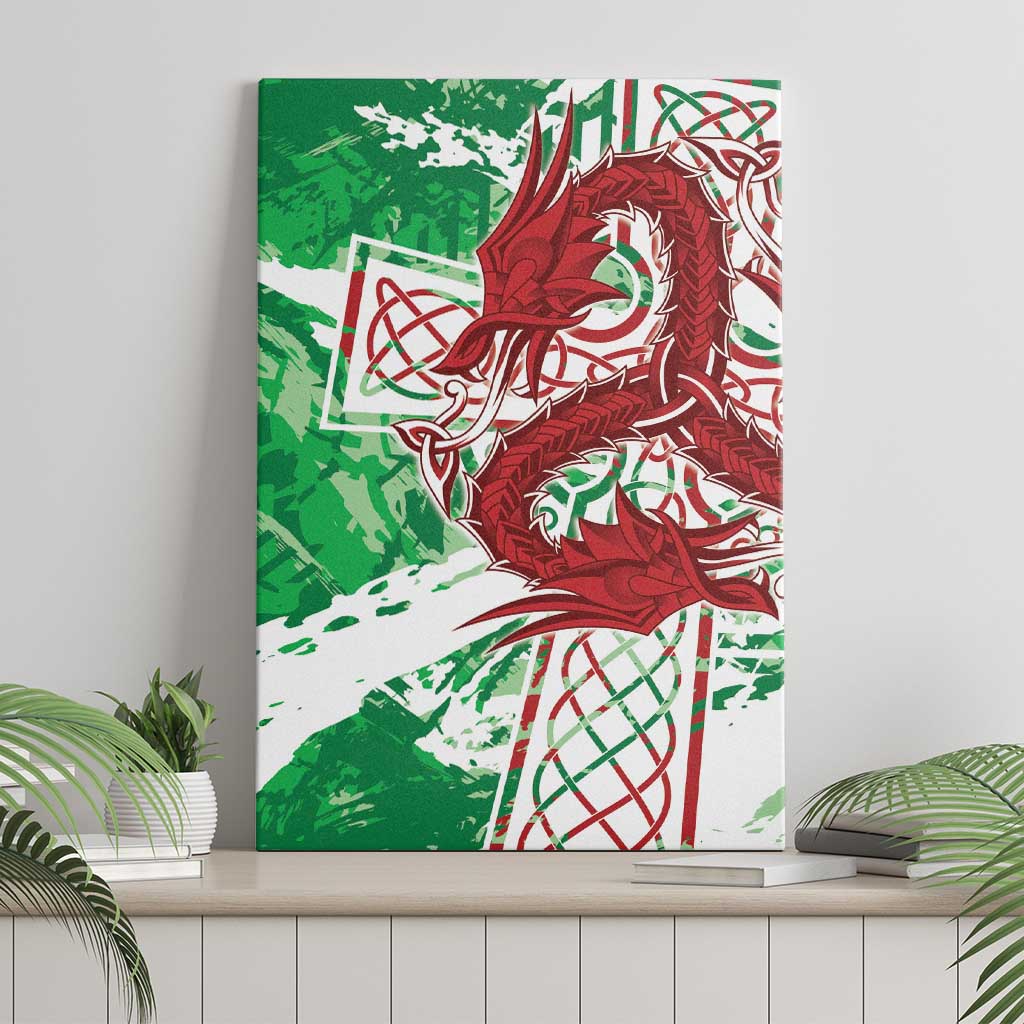 Wales Cymru Am Byth Canvas Wall Art Celtic Dragon Triskelion - Wonder Print Shop