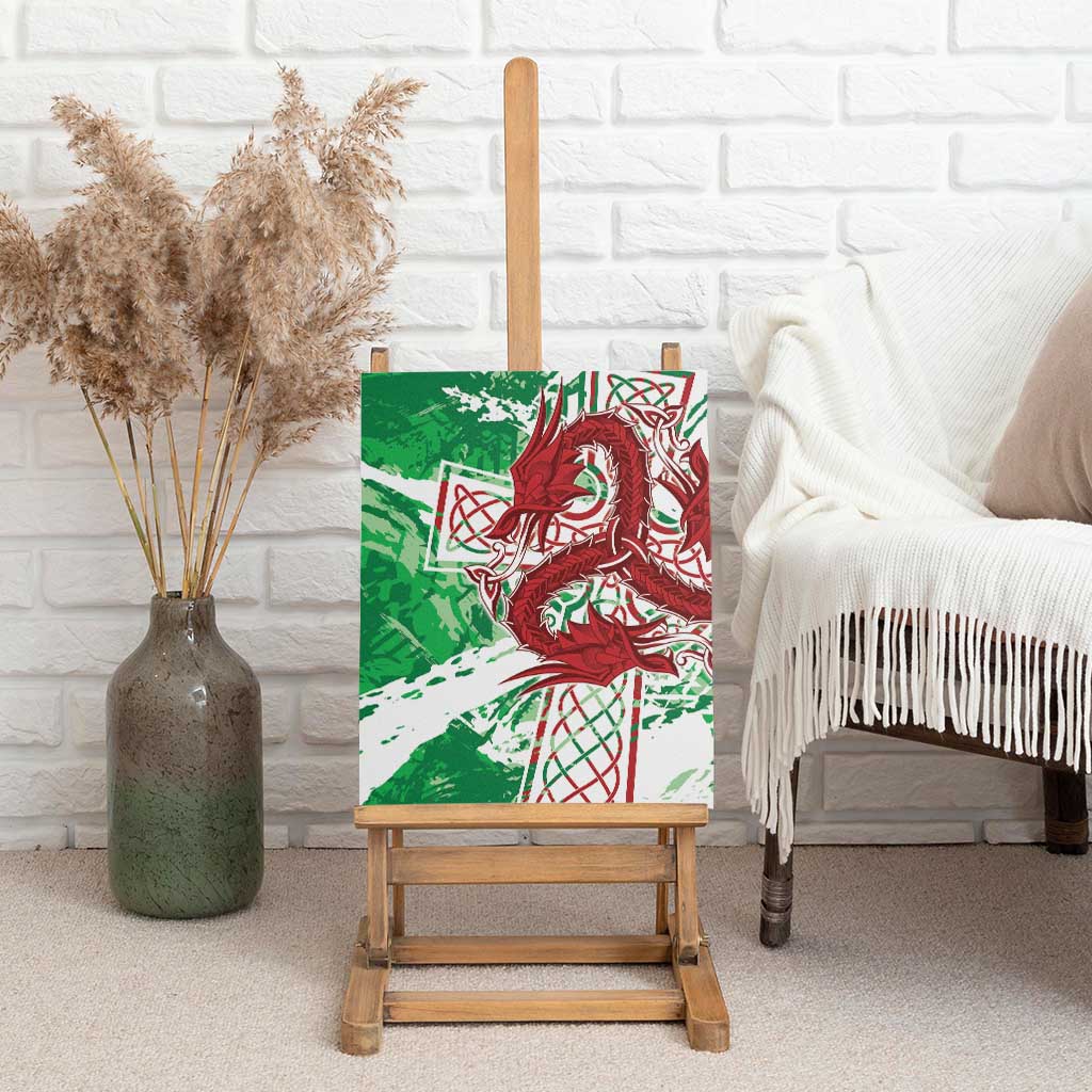 Wales Cymru Am Byth Canvas Wall Art Celtic Dragon Triskelion - Wonder Print Shop