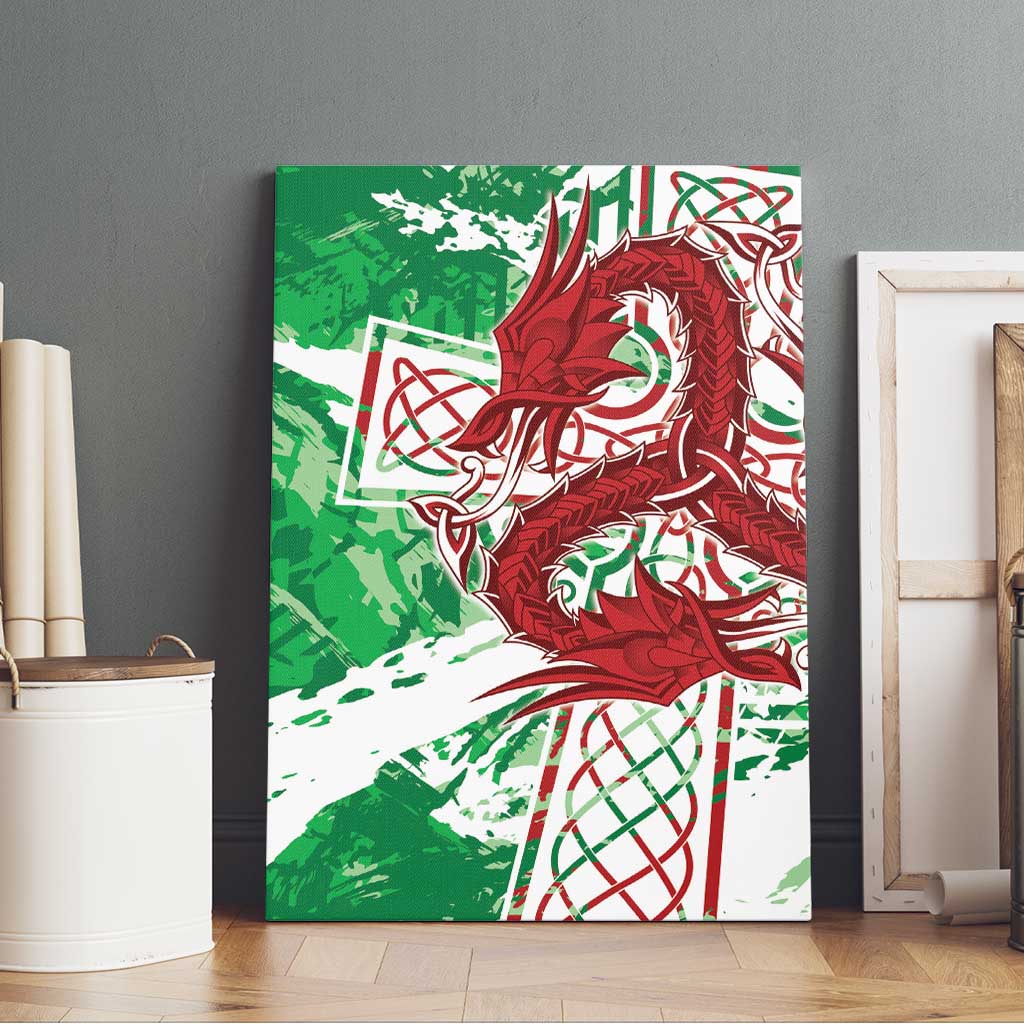 Wales Cymru Am Byth Canvas Wall Art Celtic Dragon Triskelion - Wonder Print Shop