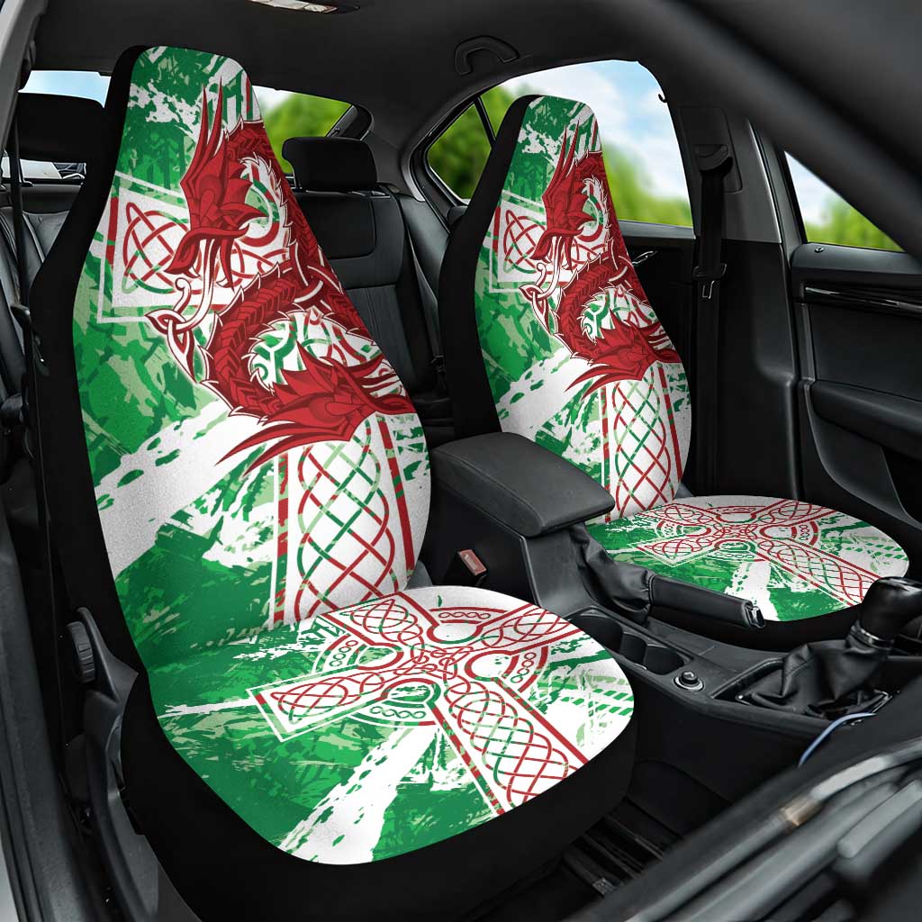 Wales Cymru Am Byth Car Seat Cover Celtic Dragon Triskelion - Wonder Print Shop