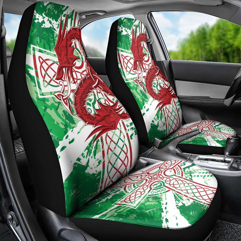Wales Cymru Am Byth Car Seat Cover Celtic Dragon Triskelion - Wonder Print Shop