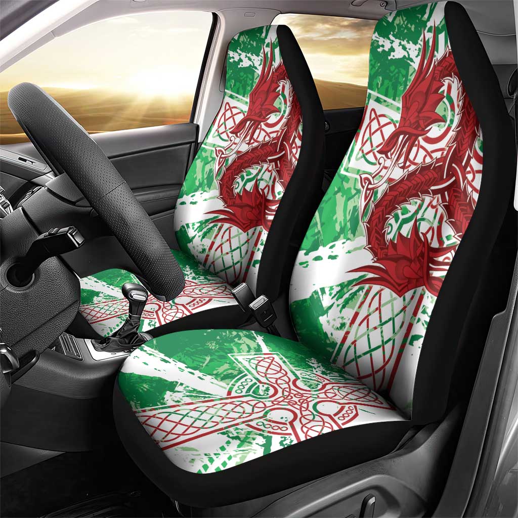 Wales Cymru Am Byth Car Seat Cover Celtic Dragon Triskelion - Wonder Print Shop