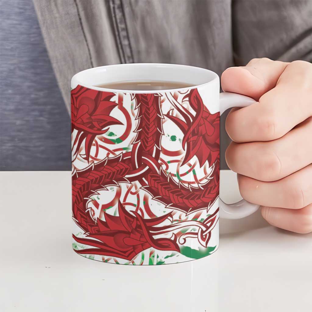 Wales Cymru Am Byth Ceramic Mug Celtic Dragon Triskelion - Wonder Print Shop