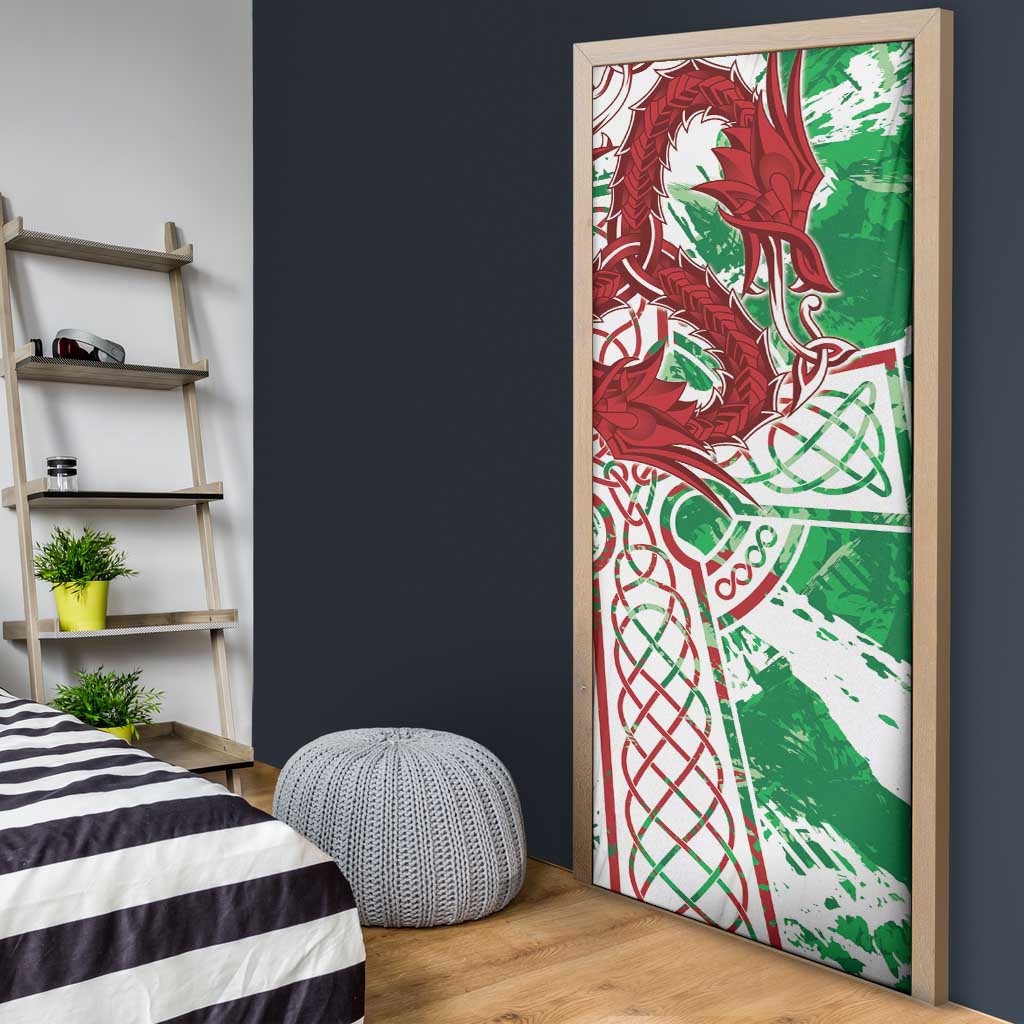 Wales Cymru Am Byth Door Cover Celtic Dragon Triskelion - Wonder Print Shop