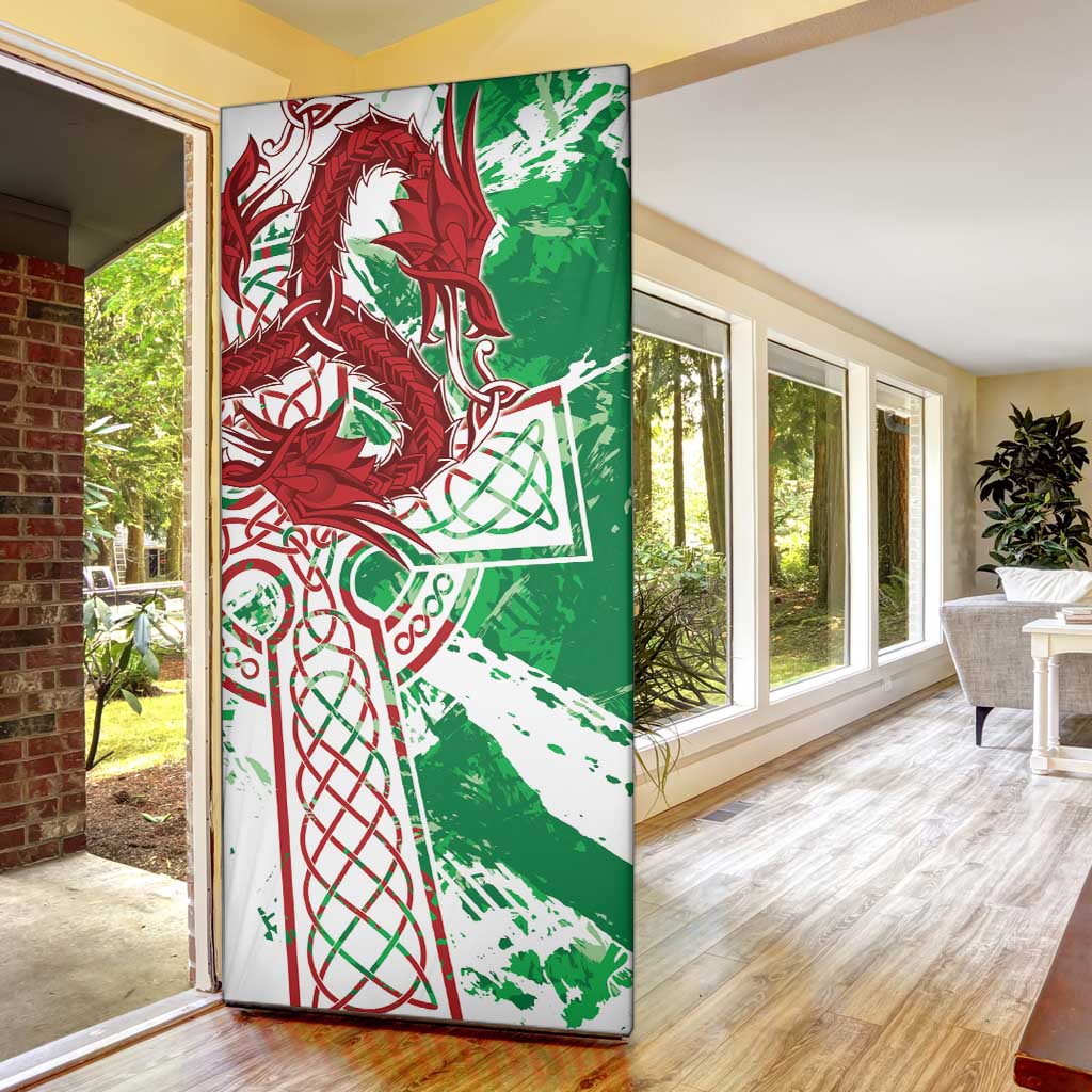 Wales Cymru Am Byth Door Cover Celtic Dragon Triskelion - Wonder Print Shop