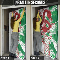 Wales Cymru Am Byth Door Cover Celtic Dragon Triskelion - Wonder Print Shop