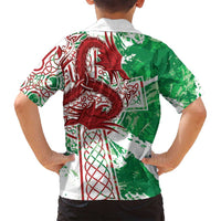 Wales Cymru Am Byth Family Matching Long Sleeve Bodycon Dress and Hawaiian Shirt Celtic Dragon Triskelion - Wonder Print Shop