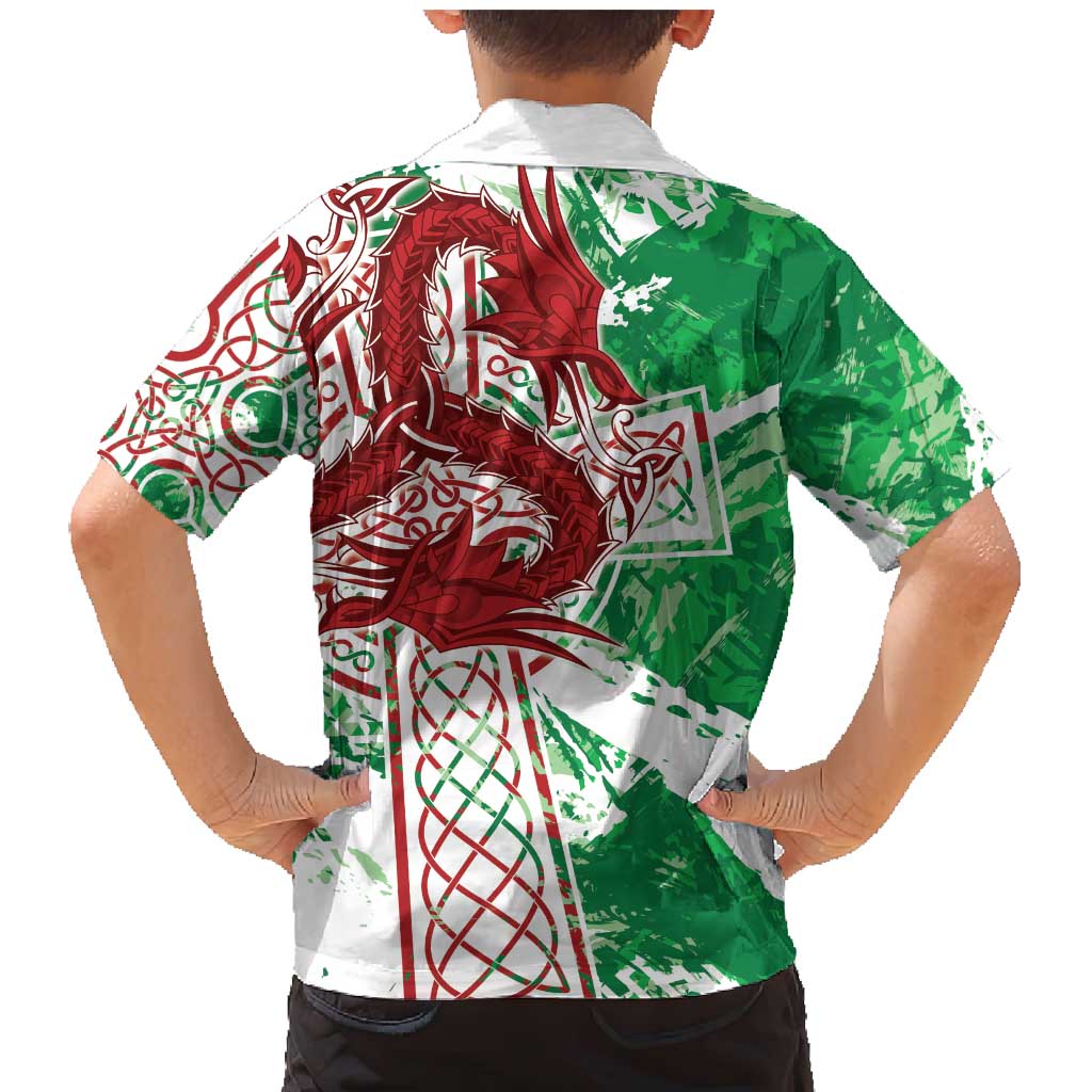 Wales Cymru Am Byth Family Matching Mermaid Dress and Hawaiian Shirt Celtic Dragon Triskelion - Wonder Print Shop