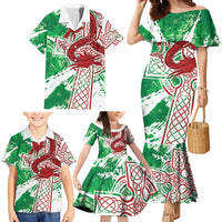 Wales Cymru Am Byth Family Matching Mermaid Dress and Hawaiian Shirt Celtic Dragon Triskelion - Wonder Print Shop