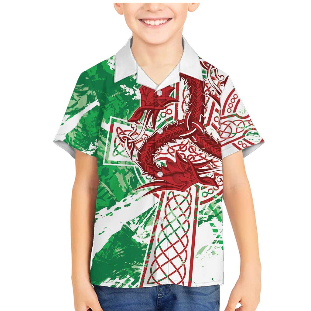 Wales Cymru Am Byth Family Matching Mermaid Dress and Hawaiian Shirt Celtic Dragon Triskelion - Wonder Print Shop