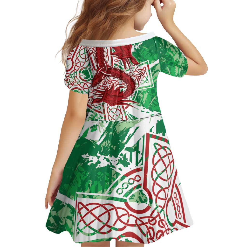 Wales Cymru Am Byth Family Matching Off Shoulder Maxi Dress and Hawaiian Shirt Celtic Dragon Triskelion - Wonder Print Shop
