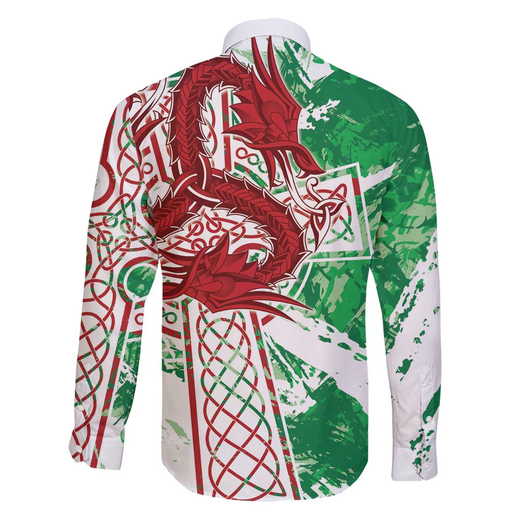 Wales Cymru Am Byth Family Matching Off Shoulder Maxi Dress and Hawaiian Shirt Celtic Dragon Triskelion - Wonder Print Shop