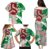 Wales Cymru Am Byth Family Matching Puletasi and Hawaiian Shirt Celtic Dragon Triskelion - Wonder Print Shop