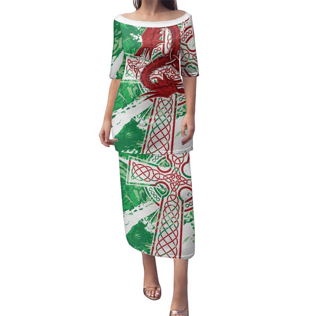 Wales Cymru Am Byth Family Matching Puletasi and Hawaiian Shirt Celtic Dragon Triskelion - Wonder Print Shop