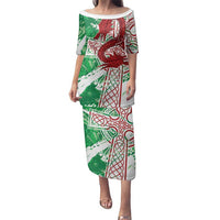 Wales Cymru Am Byth Family Matching Puletasi and Hawaiian Shirt Celtic Dragon Triskelion - Wonder Print Shop
