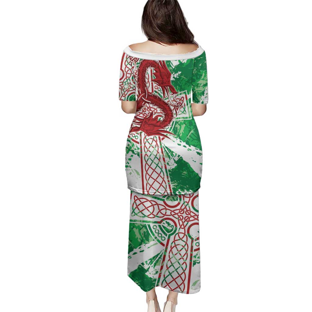 Wales Cymru Am Byth Family Matching Puletasi and Hawaiian Shirt Celtic Dragon Triskelion - Wonder Print Shop