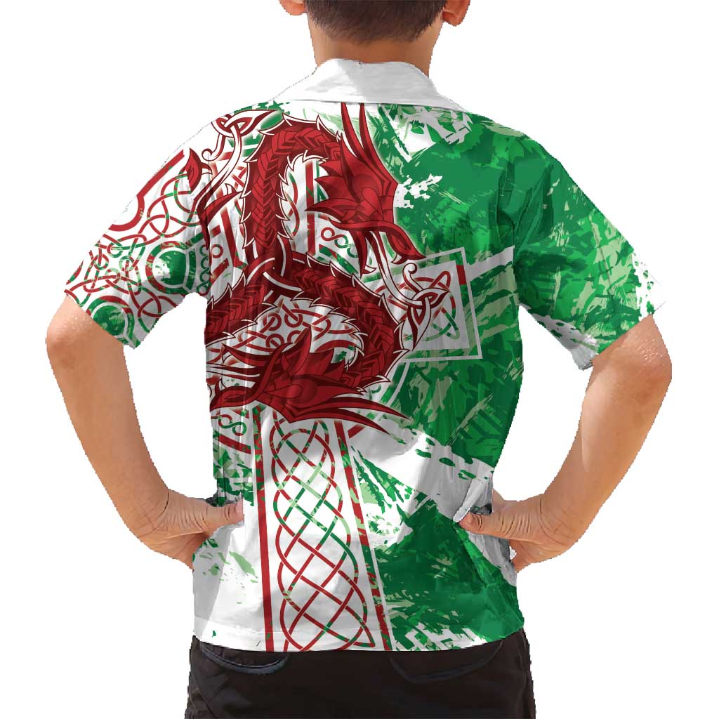 Wales Cymru Am Byth Family Matching Tank Maxi Dress and Hawaiian Shirt Celtic Dragon Triskelion - Wonder Print Shop