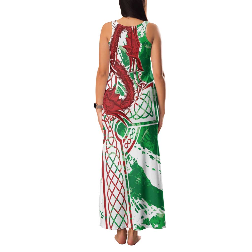 Wales Cymru Am Byth Family Matching Tank Maxi Dress and Hawaiian Shirt Celtic Dragon Triskelion - Wonder Print Shop
