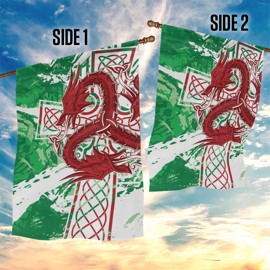Wales Cymru Am Byth Garden Flag Celtic Dragon Triskelion - Wonder Print Shop