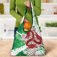 Wales Cymru Am Byth Grocery Bag Celtic Dragon Triskelion - Wonder Print Shop