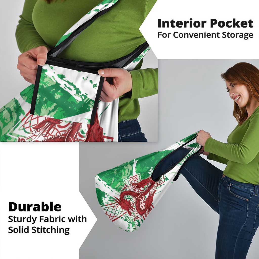 Wales Cymru Am Byth Grocery Bag Celtic Dragon Triskelion - Wonder Print Shop