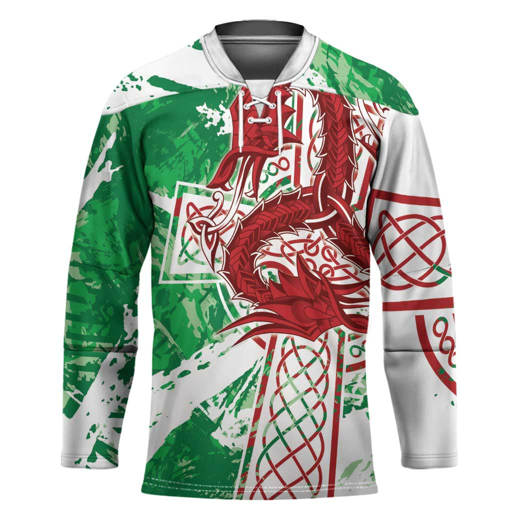 Wales Cymru Am Byth Hockey Jersey Celtic Dragon Triskelion - Wonder Print Shop