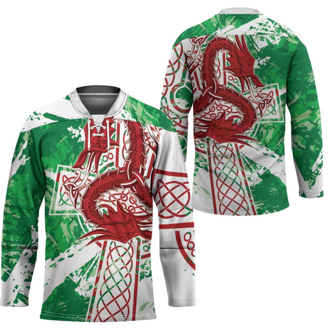 Wales Cymru Am Byth Hockey Jersey Celtic Dragon Triskelion - Wonder Print Shop