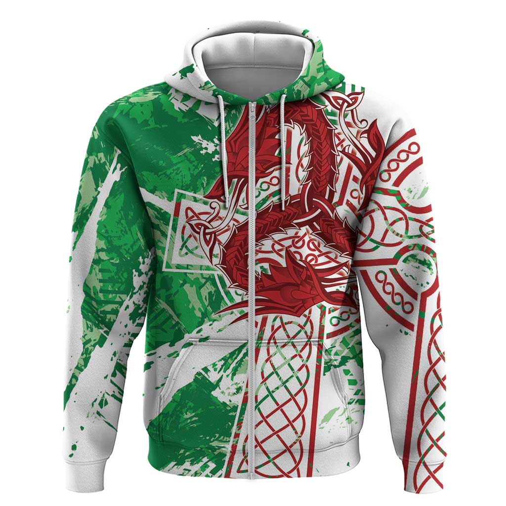 Wales Cymru Am Byth Hoodie Celtic Dragon Triskelion - Wonder Print Shop