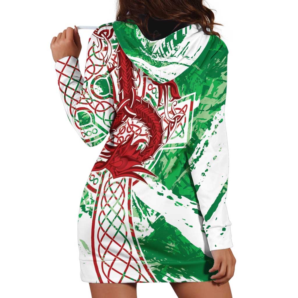 Wales Cymru Am Byth Hoodie Dress Celtic Dragon Triskelion - Wonder Print Shop