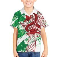 Wales Cymru Am Byth Kid Hawaiian Shirt Celtic Dragon Triskelion - Wonder Print Shop