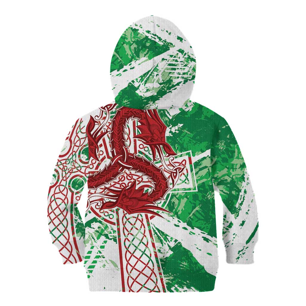 Wales Cymru Am Byth Kid Hoodie Celtic Dragon Triskelion - Wonder Print Shop