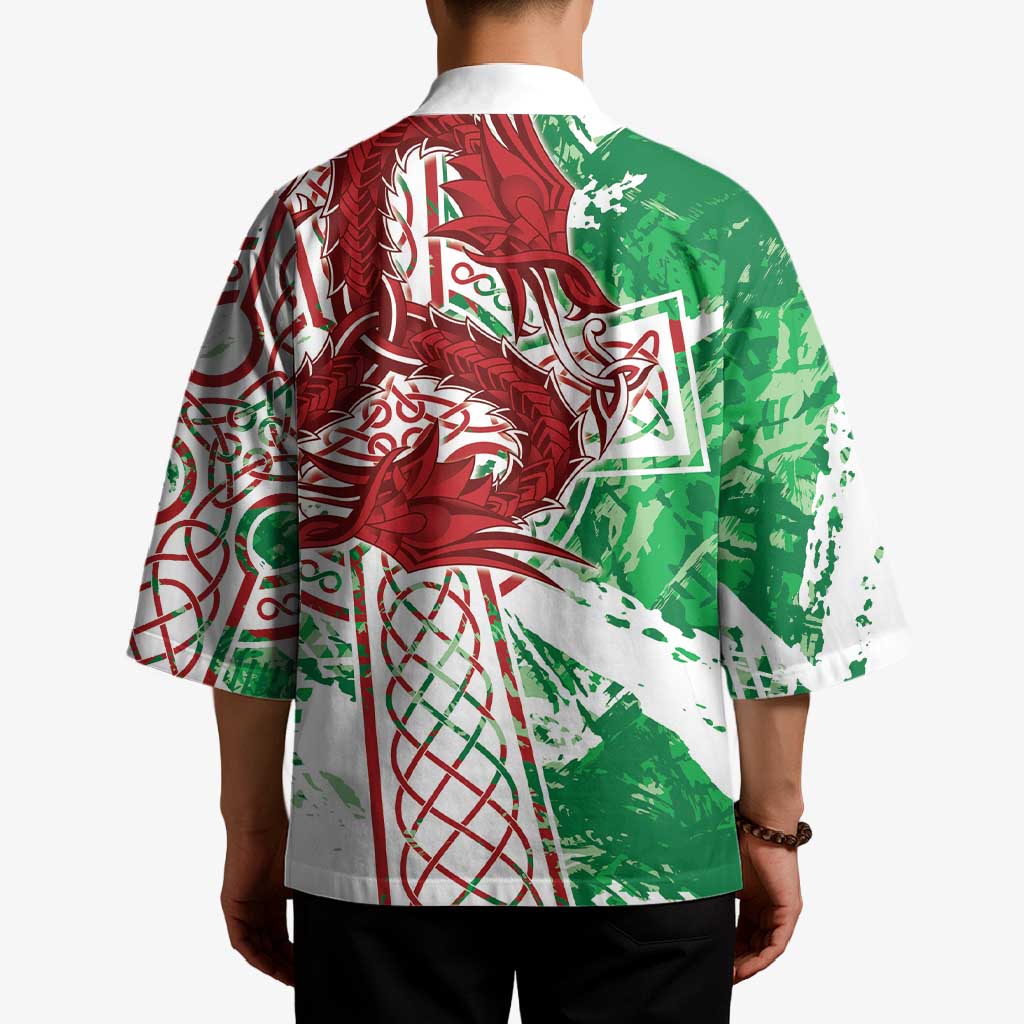 Wales Cymru Am Byth Kimono Celtic Dragon Triskelion - Wonder Print Shop