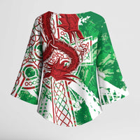 Wales Cymru Am Byth Kimono Sleeve Blouse Celtic Dragon Triskelion - Wonder Print Shop