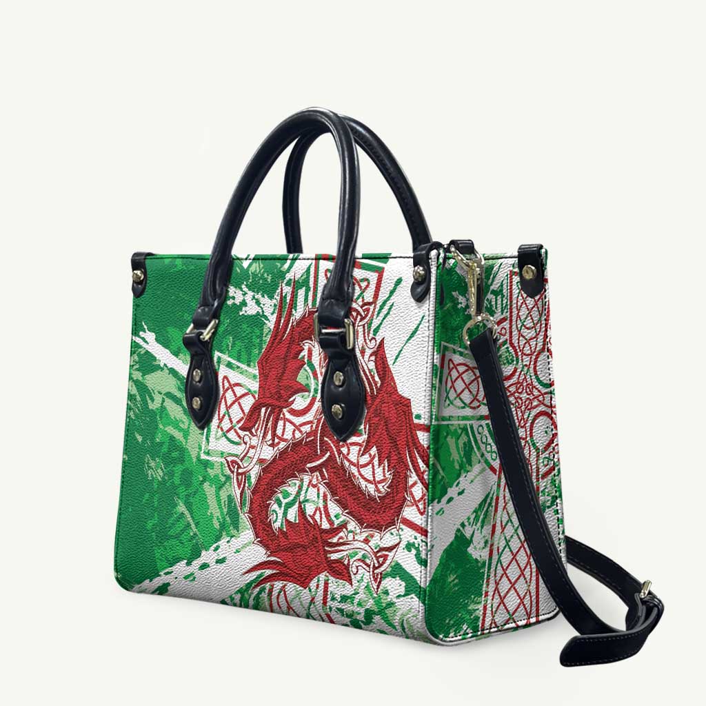 Wales Cymru Am Byth Leather Bag Celtic Dragon Triskelion - Wonder Print Shop