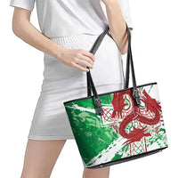 Wales Cymru Am Byth Leather Tote Bag Celtic Dragon Triskelion - Wonder Print Shop